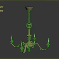 Elegant Vintage Brass Chandelier With Hanging Chain Multiple Arms And Candle Shaped Lights