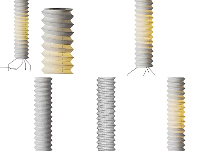 Modern Spiral Design Floor Lamp With White Shade Warm Light And Foldable Structure 3d model