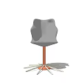 Modern Single Chair With Gray Ergonomic Backrest And Orange Multiple Legs 3d model