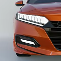 Modern Orange Sedan Side View Featuring Sleek Body Black Windows And Wheels 3d model