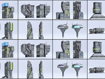 Future Architecture Concepts Featuring Futuristic Skyscrapers Unique Shapes And Metallic Facades 3d model