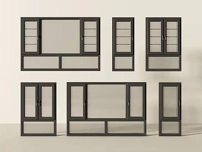 Modern windows casement windows floor-to-ceiling windows bay windows glass windows 3d model
