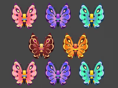 Colorful Butterflies As Flying Animals With Various Vibrant Colors And Patterns 3d model