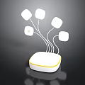 White Base Electronic Device With Multiple Square Modules And Thin Connecting Wires