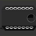 Modern Black Household Organizer With Circular Holes And White Cylindrical Top