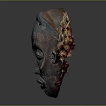 Handcrafted Traditional African Cultural Headpiece With Intricate Carvings And Woven Decorations
