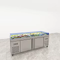 Stainless Steel Double Door Refrigerator Freezer With Colorful Top Countertop
