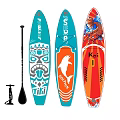 Inflatable Stand Up Paddleboard Set With Tiki Dolphin Koi Designs Pump And Paddle