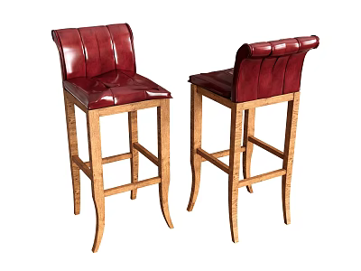Bar Chair Bar Stool Backrest Bar Chair 3d model