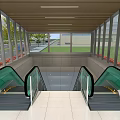 Modern Urban Subway Station Entrance Road Facility With Standard Access And Beautiful Surrounding Landscape