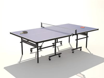 Foldable Table Tennis Table Sports Equipment With Net Rackets Balls And Wheels For Mobility 3d model