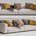 Modern double sofa multiplayer sofa 3d model