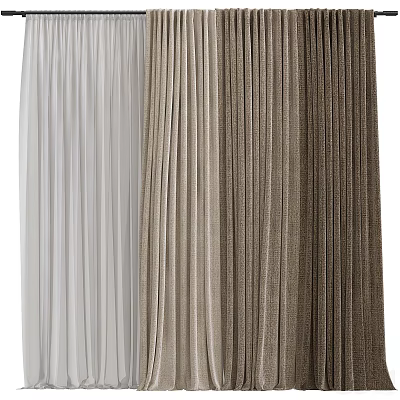 Pleated Curtains In Various Colors For Modern Home Decor And Interior Style 3d model