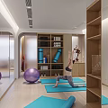 Shower Sauna Space With Yoga Mat And Fitness Gear