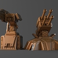 Sci-fi Mechanical Defense Cannon 3d model