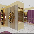 Elegant DUOHUA VIVINER Store Interior With Purple Walls Golden Decorations And Shoe Displays