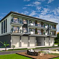 Modern Two Story Detached Villa With Balconies Garage Lawn And Swimming Pool