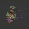 Enchanting Mystical Magic Bottle With Golden Decorations And Purple Light Effects