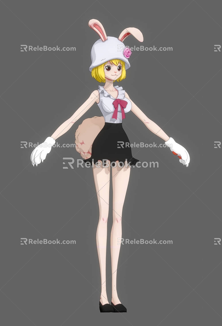 One Piece Cartoon Cartoon Anime Manga Bunny One Piece Movie Cute Rabbit Ears Garlot 3d model