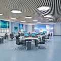 modern classroom 3d model