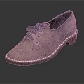 Fashionable Taupe Lace Up Suede Shoes With Brown Sole And Stitching Details