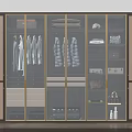 Sleek Modern Wardrobe Interior With Glass Doors Hanging Folded Clothes Drawers And Storage