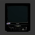 Vintage RCA ColorTron CRT Television With Green Screen And Cartoon Sticker