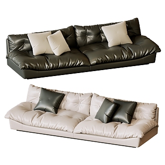 Modern baxter Multiplayer Sofa Double Sofa Petal Sofa Cloud Sofa 3d model