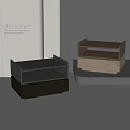 Modern Bedside Tables With Open Shelf Design In Dark And Light Wood