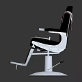Classic Barber Chair Furniture With Black Diamond Quilted Upholstery Silver Metal Frame And Round Base