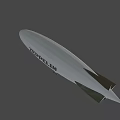 Modern Silver Meteor Airship With Streamlined Body And Tail Design