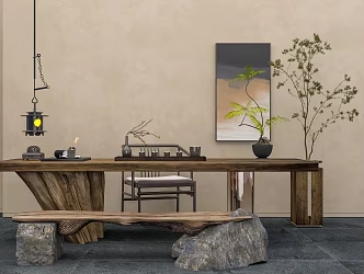 Quiet Table and Chair Combination Hanging Painting 3d model