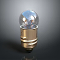 Transparent Glass Light Bulb With Golden Base And Visible Filament Structure 3d model