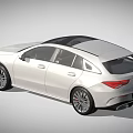 White Mercedes Hatchback Car With Modern Front Design And Sleek Body Lines