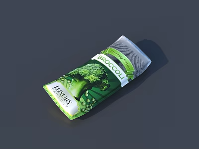 Luxury Green White Decorative Ornament Set With Broccoli Pattern And Elegant Design 3d model