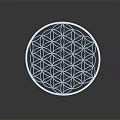 White Circular Decorative Ornament Set With Flower of Life Geometric Design for Home Decor