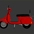 Red Scooter Motorcycle Showcasing Black Seat Rearview Mirrors And Rear Rack