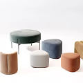Modern sofa stool sofa pedal low stool combination 3d model