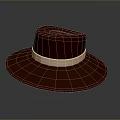 Fashionable Brown Wide Brimmed Hat With Pink Ribbon Trim For Daily Wear