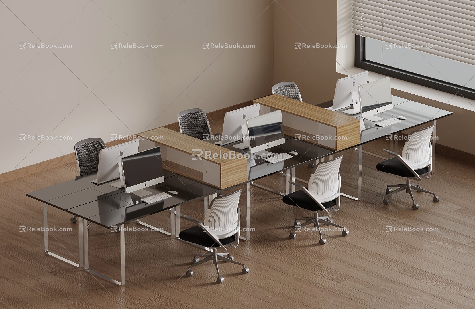 27 Office Desk Modern Office Desk and Chair 3d model