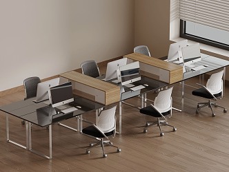 27 Office Desk Modern Office Desk and Chair 3d model