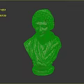 Classical Marble Bust Sculpture With Curly Hair And Drapery Displayed On Dark Background