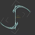 Futuristic Pink Scythe Weapon With Geometric Lines And Curved Design