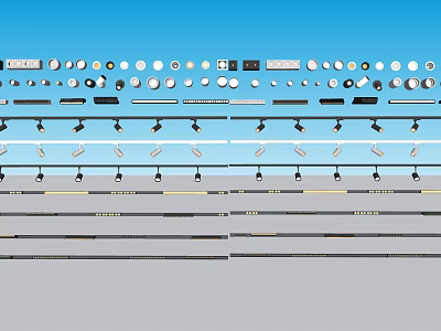 Downlights and Spotlights Various Designs Different Sizes Modern Home Lighting Collection 3d model