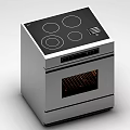Catering Kitchen Electric Stove Oven With Stainless Steel Body Four Burners And Glass Door