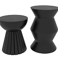 Modern Black Decorative Dining Tables With Stylish Unique Pedestal Bases 3d model