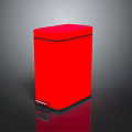 Red Square Foot Pedal Trash Can With Modern Design For Home Use And Sleek Look