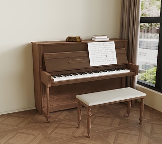 Antique Piano 3d model