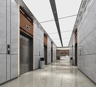 Elevator hall 3d model