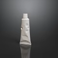 White Plastic Tube Container On Black Background With Reflection Surface